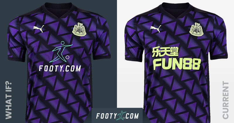 newcastle 2020-21 third shirt with footy.com sponsor logo