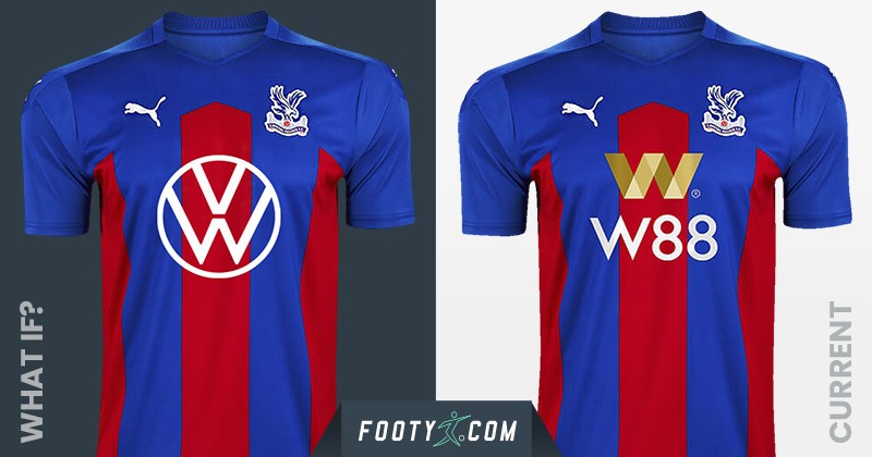 crystal palace 2020-21 home kit with volkswagen sponsor