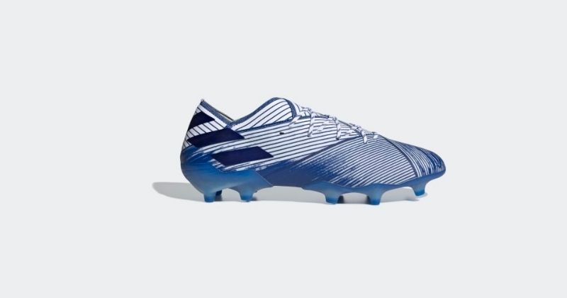 adidas nemeziz football boots in white and royal blue