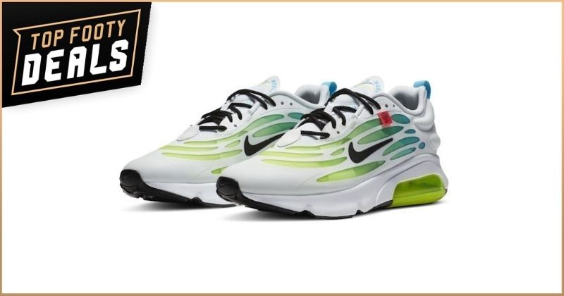 nike air max exosense se trainers in white blue volt