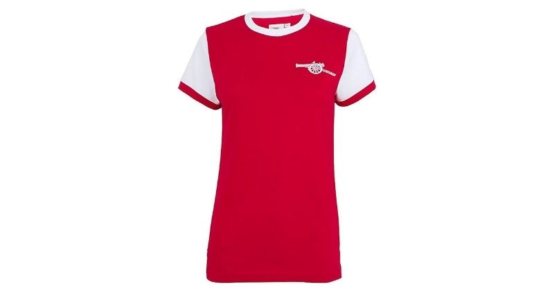 womens 1971 arsenal shirt in red and white