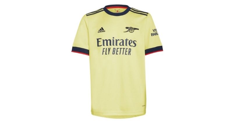 kids arsenal 2021-22 away shirt in yellow