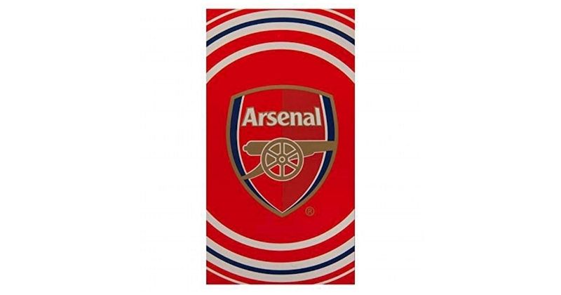 arsenal bath towel in red and white