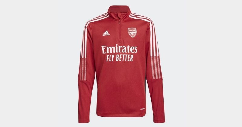 kids arsenal training top in red