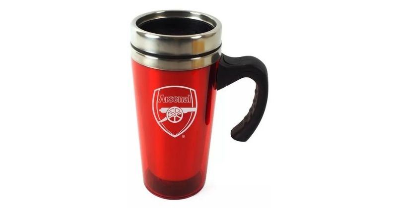 arsenal travel mug in red