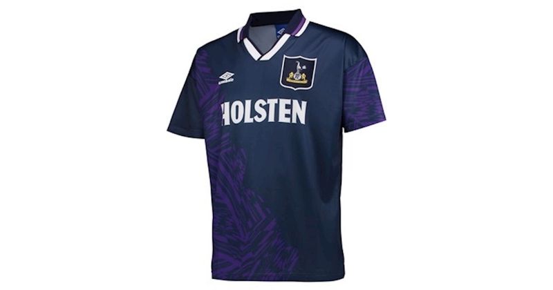 mens tottenham hotspur 1994-95 away shirt in purple