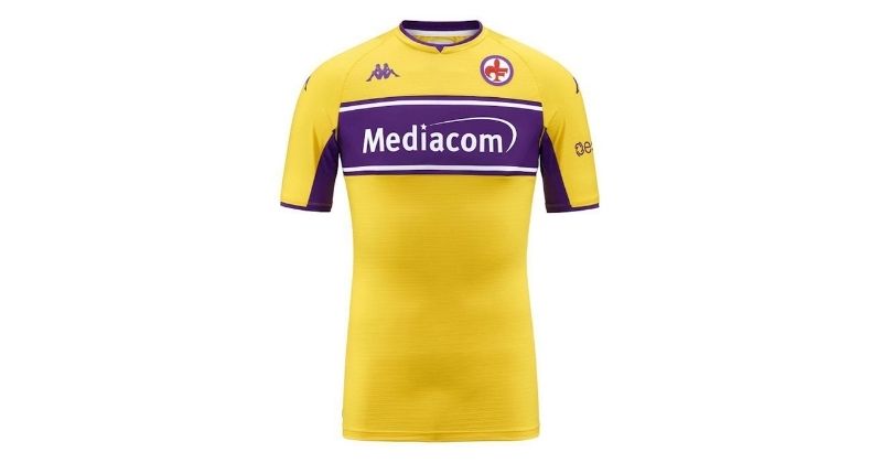 fiorentina 2021-22 third shirt in yellow and purple