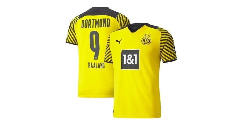 dortmund haaland home shirt in yellow