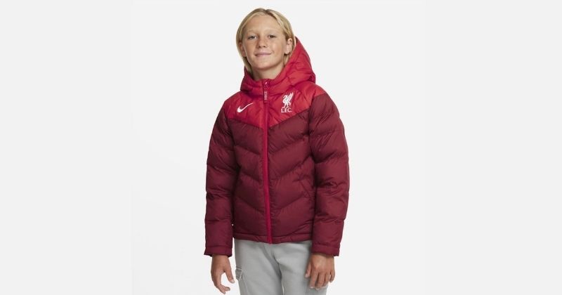 kids liverpool fc padded jacket in red