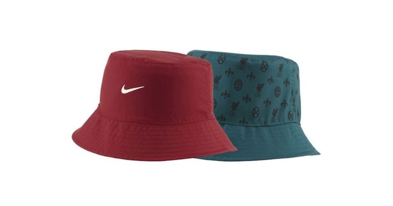 womens liverpool fc reversible bucket hat in maroon and green
