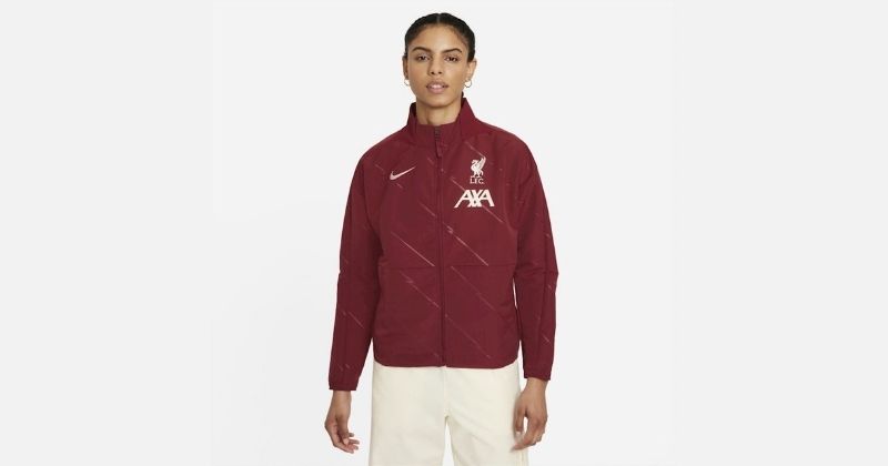 womens liverpool fc 21-22 matchday jacket in maroon