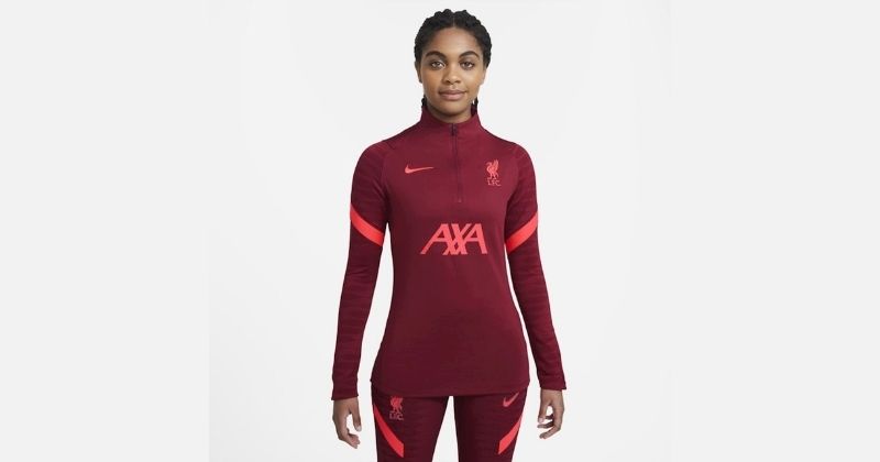 womens liverpool fc 21-22 training top in maroon