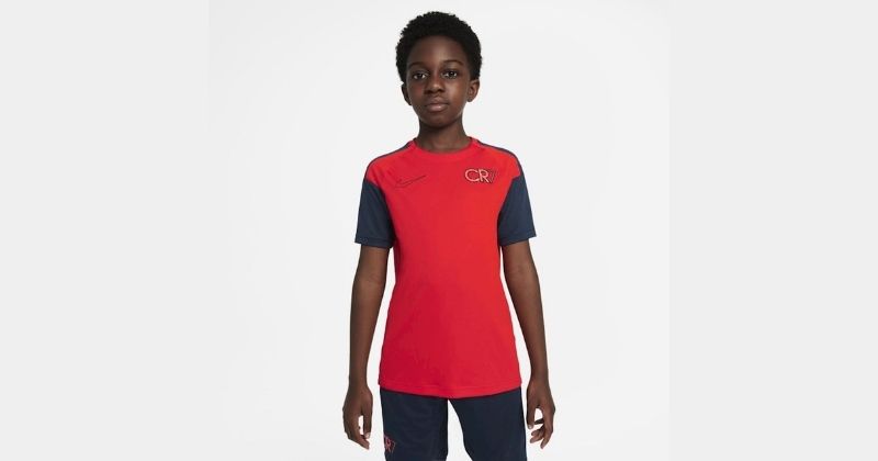 kids nike cr7 dri fit training top in red and blue