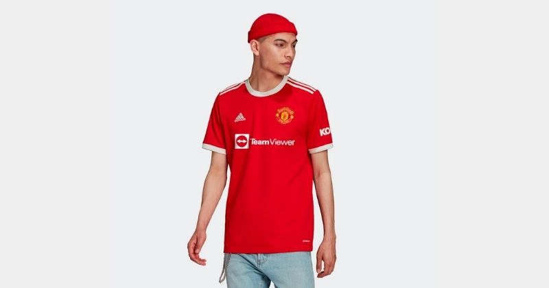 mens adidas manchester united home shirt 2021-22 in red