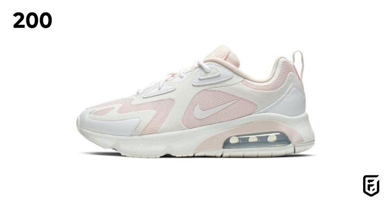 nike air max 200 trainers in white and pink