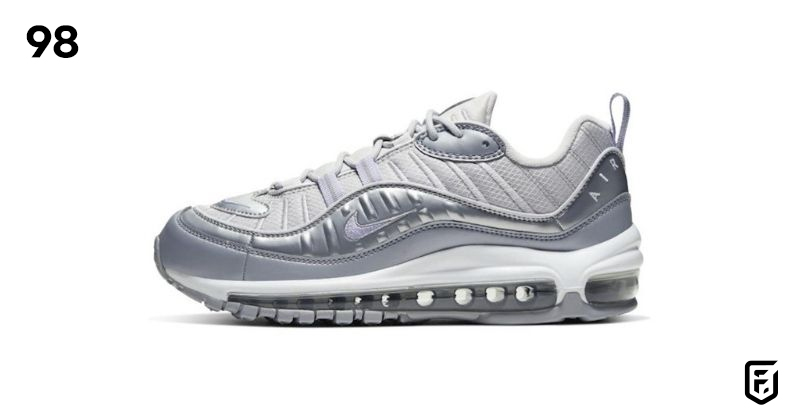 nike air max 98 trainers in silver