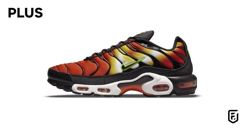 nike air max tn tuned plus trainers in black and orange