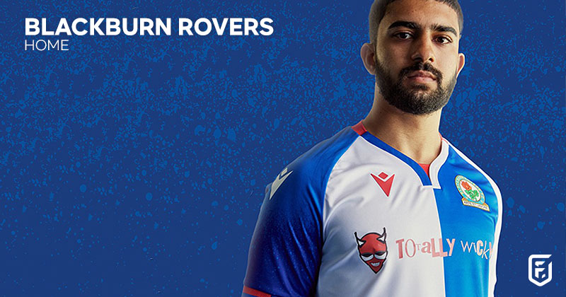 blackburn rovers 2022-23 home shirt in blue and white