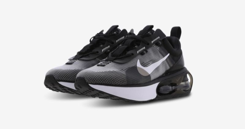 kids nike air max 2021 trainers in black grey and white