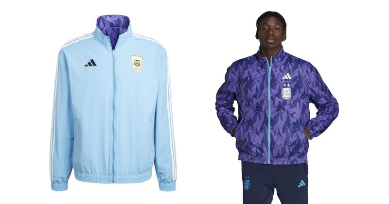 argentina adidas anthem jacket in light blue and purple reverse