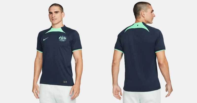 australia away shirt 2022-23 in obsidian and green