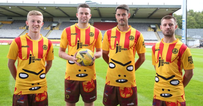 partick thistle kingsley special shirt 2022-23 in yellow and red