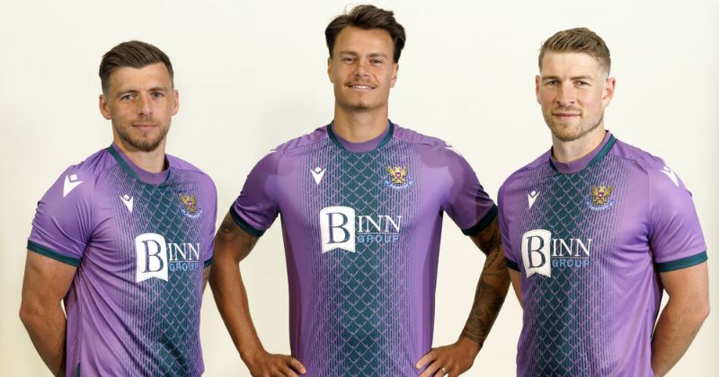 st johnstone away shirt 2022-23 in purple and blue