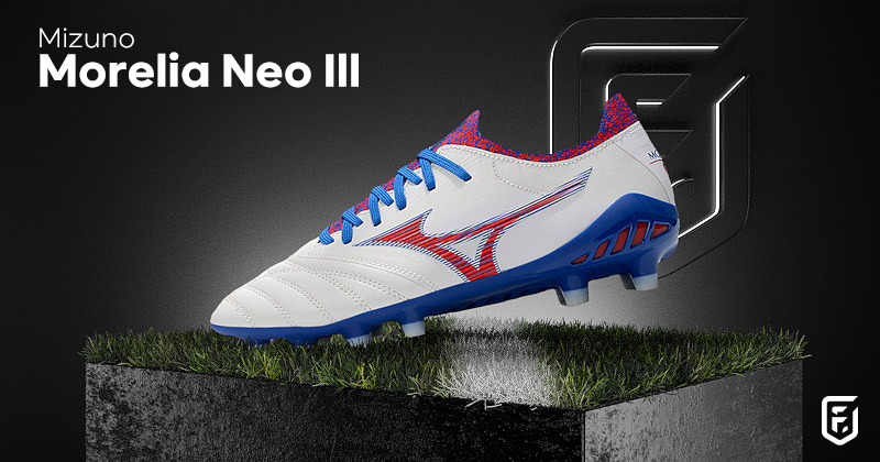 mizuno morelia neo 3 football boots in white and blue