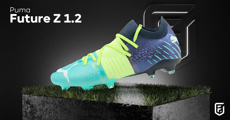 puma future z 1.2 football boots in blue yellow and black