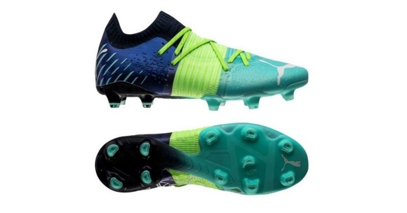 puma future z football boots in yellow blue and navy