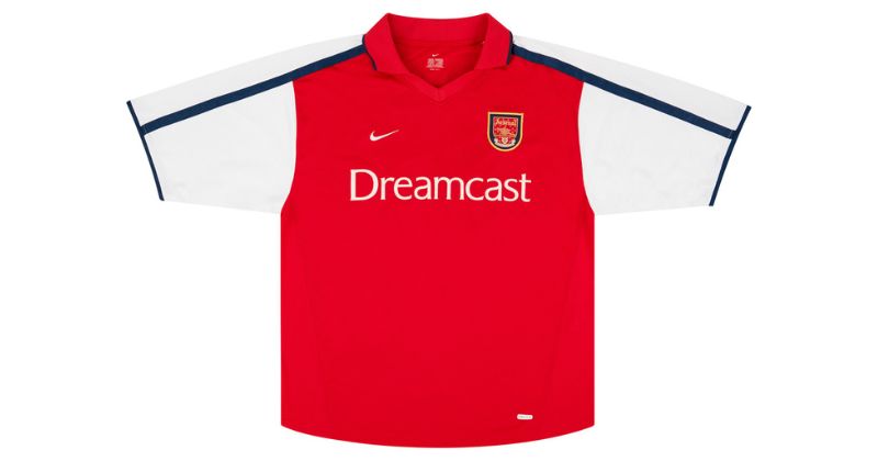 arsenal dreamcast shirt in red and white