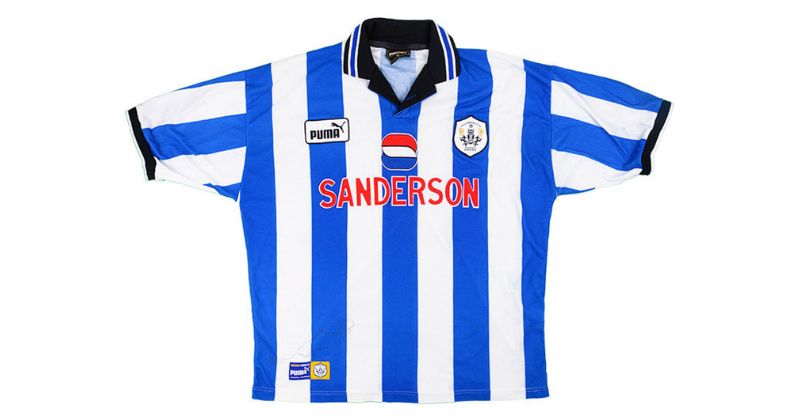 sheffield wednesday sanderson shirt in blue and white