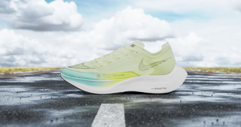 nike zoomx vaporfly next percent running shoes in grey and blue