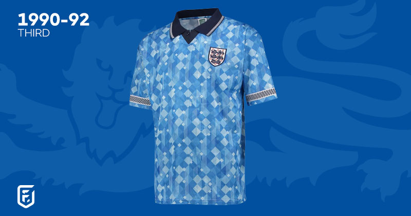 england 1990-92 third shirt in light blue