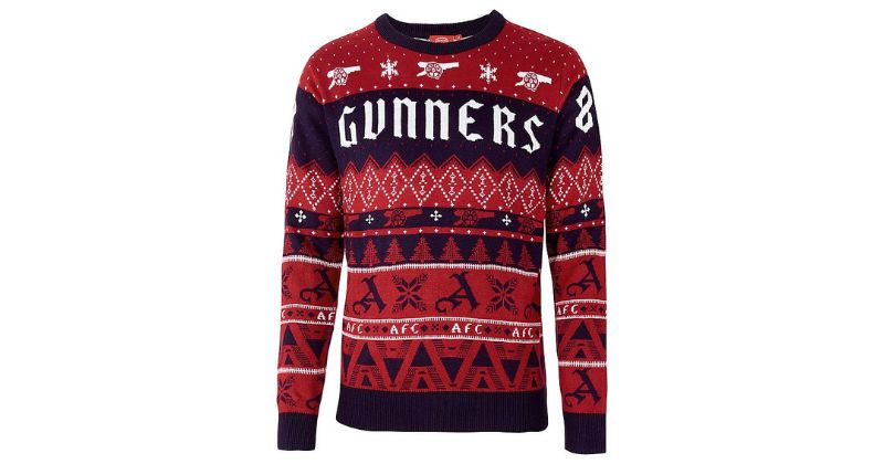 arsenal christmas jumper in red and black