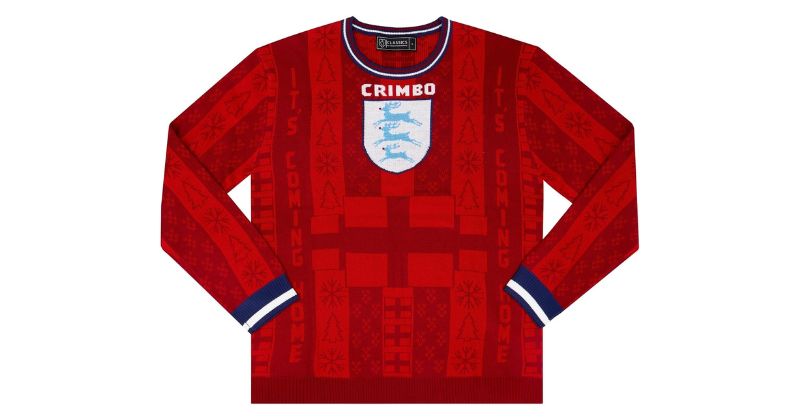 england 1998 christmas jumper in red