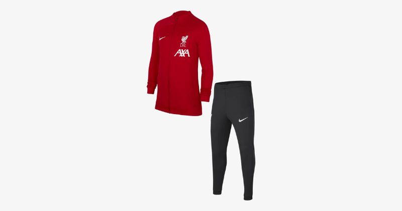 kids liverpool track suit in red and black