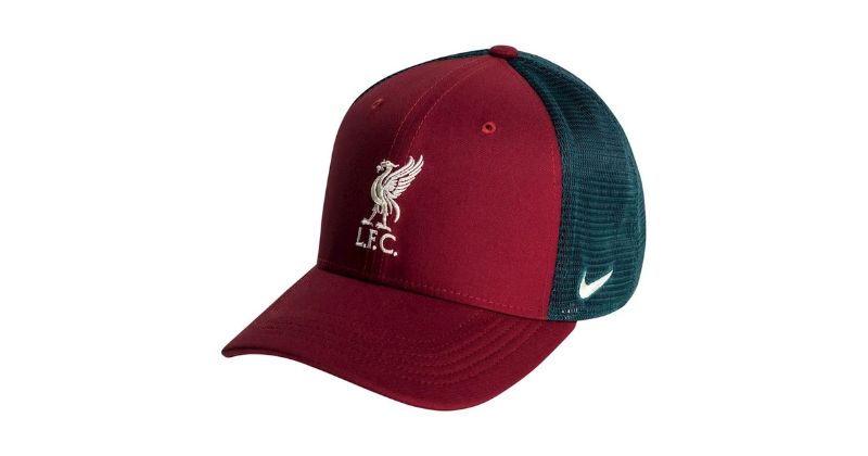 nike liverpool aerobill cap in maroon and green