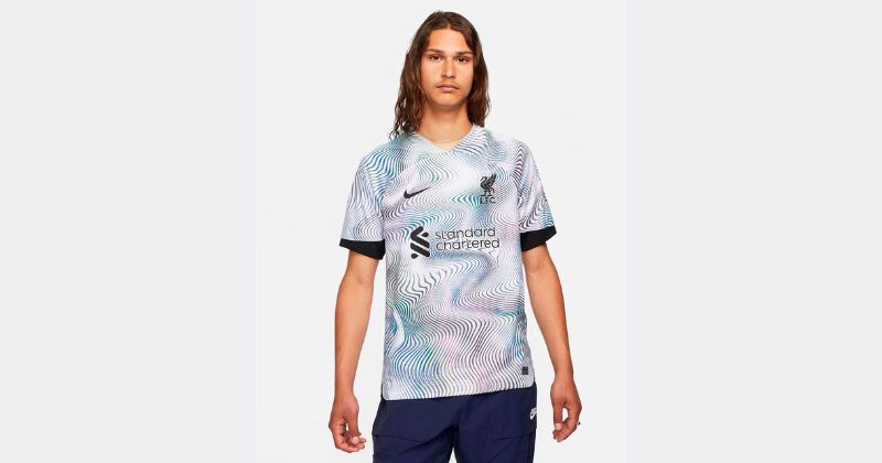 mens liverpool away shirt 2022-23 in white pattern
