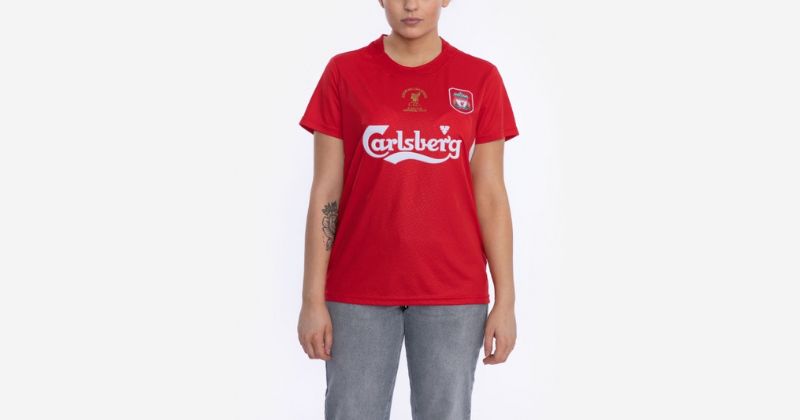 womens liverpool home shirt 2005-06 in red