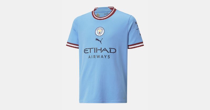 kids man city home shirt 2022-23 in blue