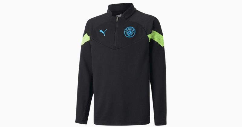 kids puma man city training top in black