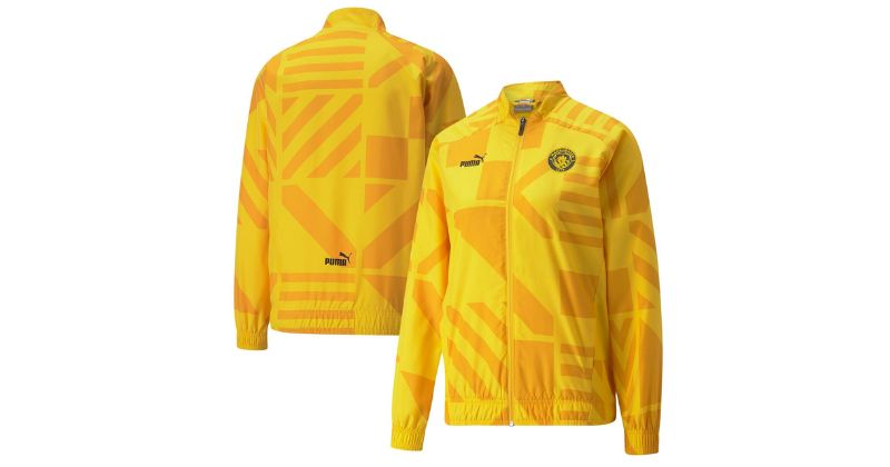 womens puma mcfc match day jacket in yellow