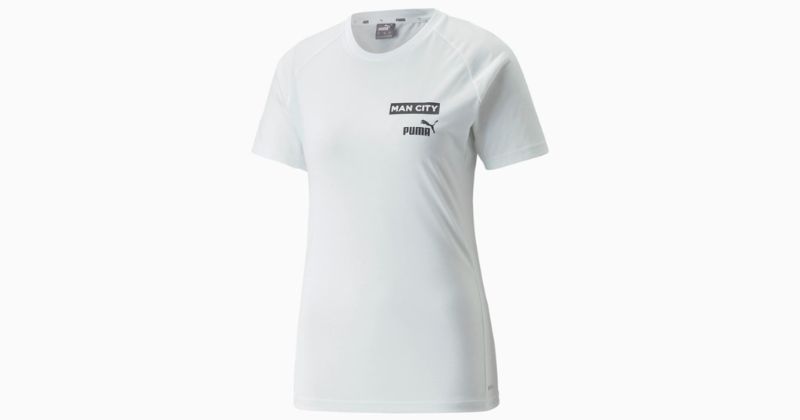 womens puma man city t-shirt in white