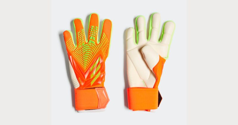 kids adidas de gea predator edge goalkeeper gloves in orange