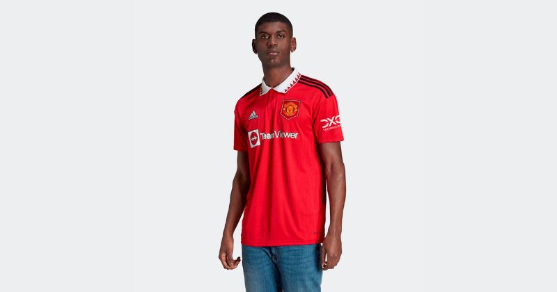 mens man utd home shirt 2022-23 in red