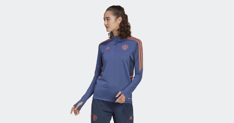 womens adidas man utd condivo 22 training top in navy