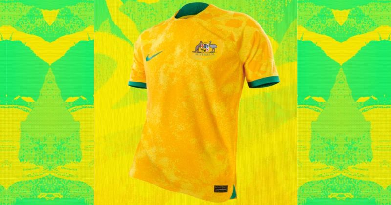 australia 2022 home kit in yellow and green