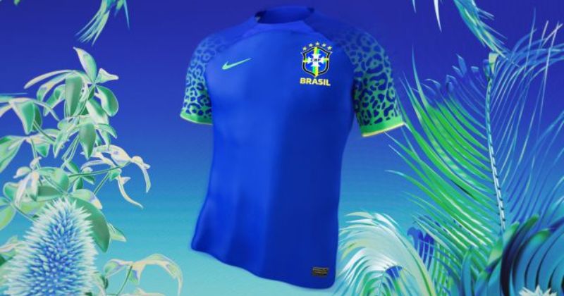brazil 2022 away kit in blue and green