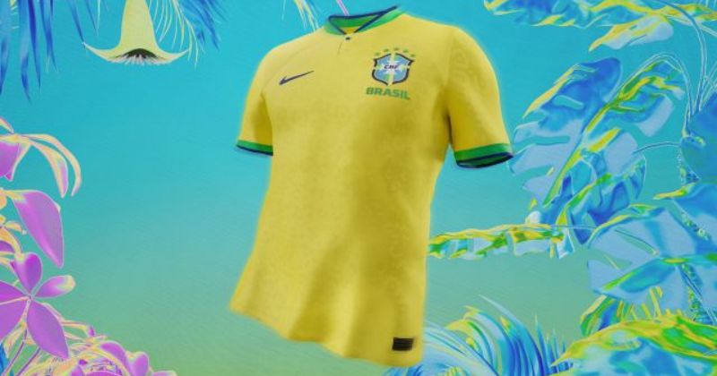 brazil 2022 home kit in yellow
